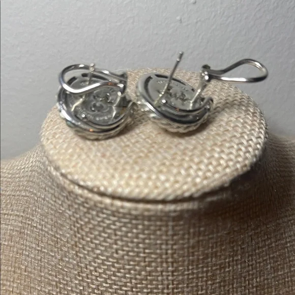 Judith Ripka Elegant Sterling Silver Pearl and Citrine Earrings post back - Picture 2 of 2